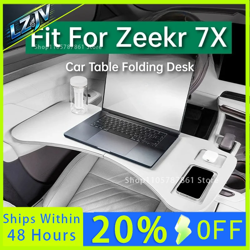 LZJV  Fit For ZEEKR 7X 2025 2026 Car Table Folding Desk For Front Passenger Seat Vehicle Mounted Dining Table