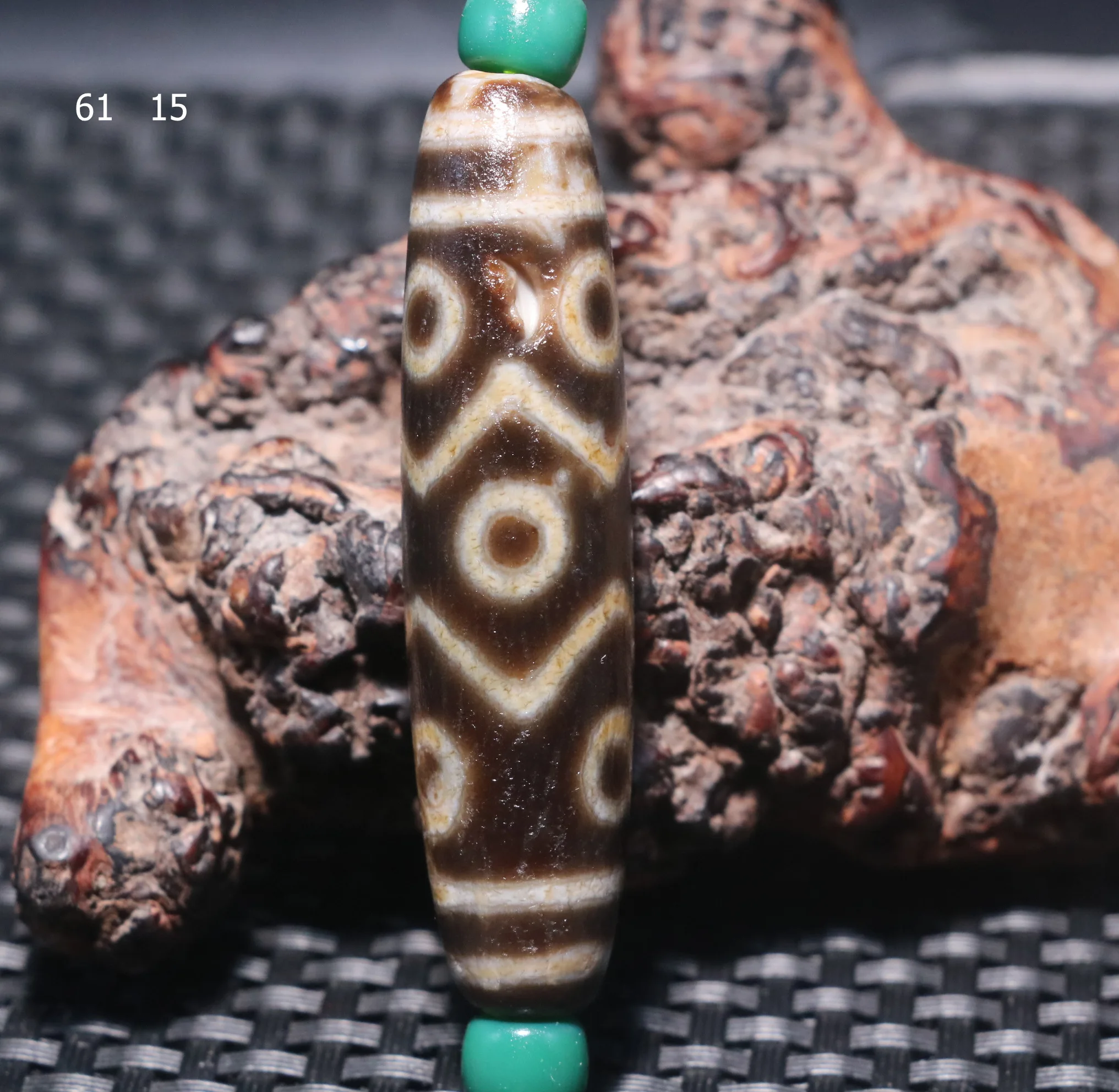 Power Energy Tibetan old Agate Water Wave 9 Eyed Kingdom Healer Pit dZi Bead Amulet Pendant LSGem Amulet Treasure Jewelry