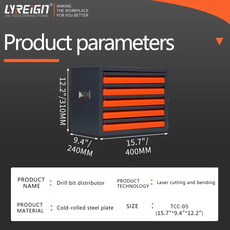 Milling Cutter Storage Cabinet Drill Bit Distributor 5 Drawer Drill Bit Milling Cutter Storage Box