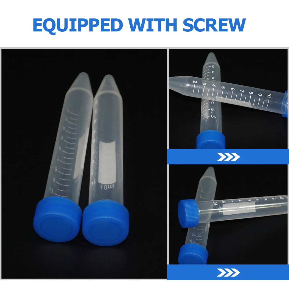 30Pcs Conical Centrifuge Tubes 10Ml Graduated Test Container for Biochemistry Blood Analysis Anticoagulant Sample Use
