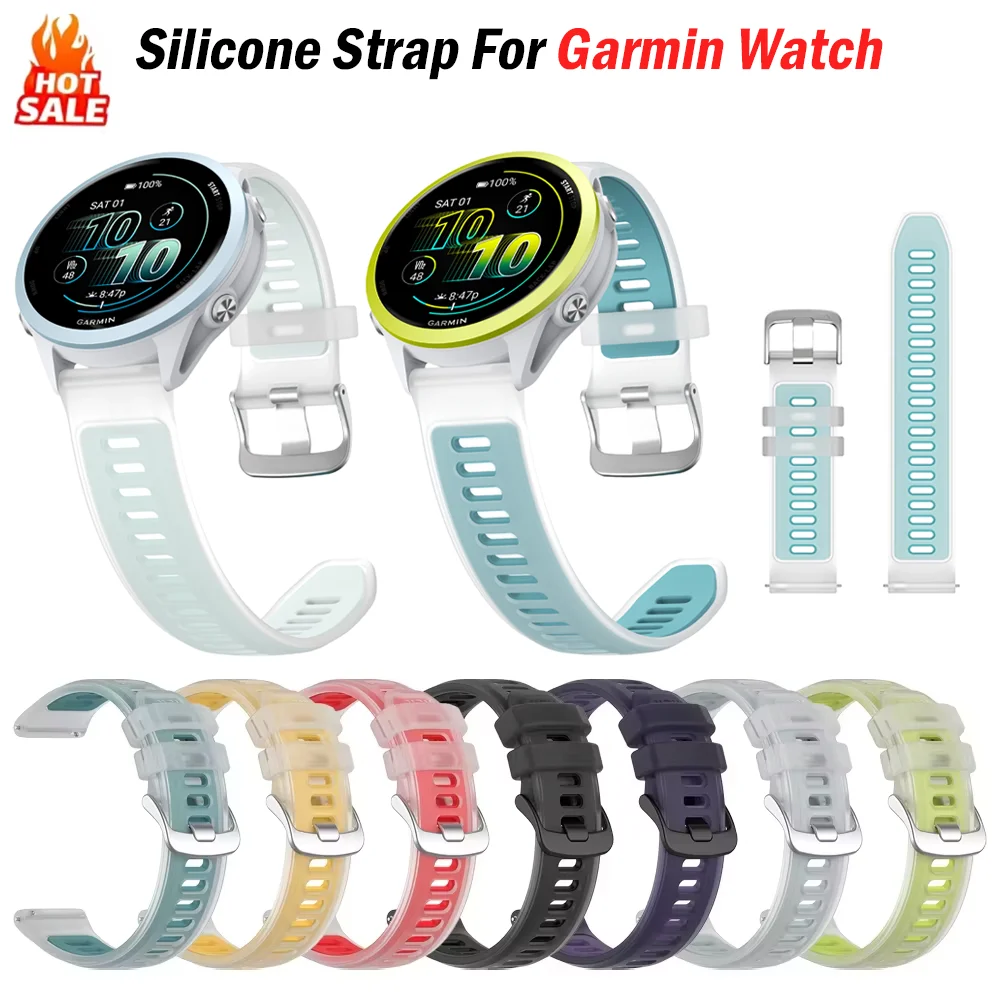 Silicone Strap For Garmin Forerunner 570 47mm 42mm 265 55 255 245 Music/vivoactive 6 5/Venu 3 2Plus Band Sport 20 22mm Watchband