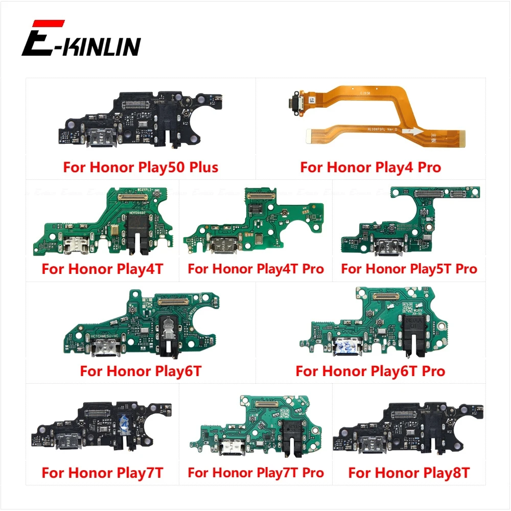 Power Charging Connector Plug Port Dock Board Microphone Flex Cable For HuaWei Honor Play 40 50 Play4 4T 5T 6T 7T 8T Pro Plus