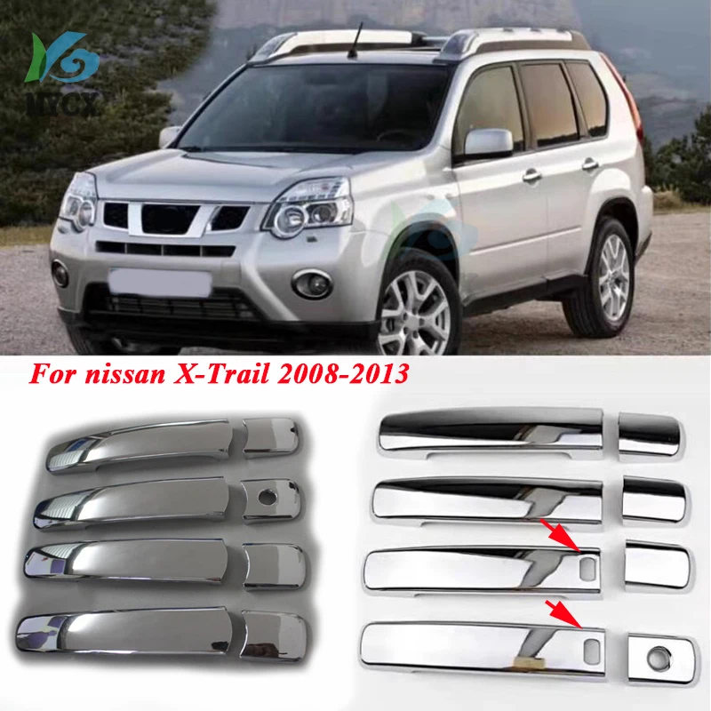 

For nissan X-Trail X Trail 2008 2009 2010 2011 2012 2013 ABS chrome Side Door Handle Cover Trim with smart hole