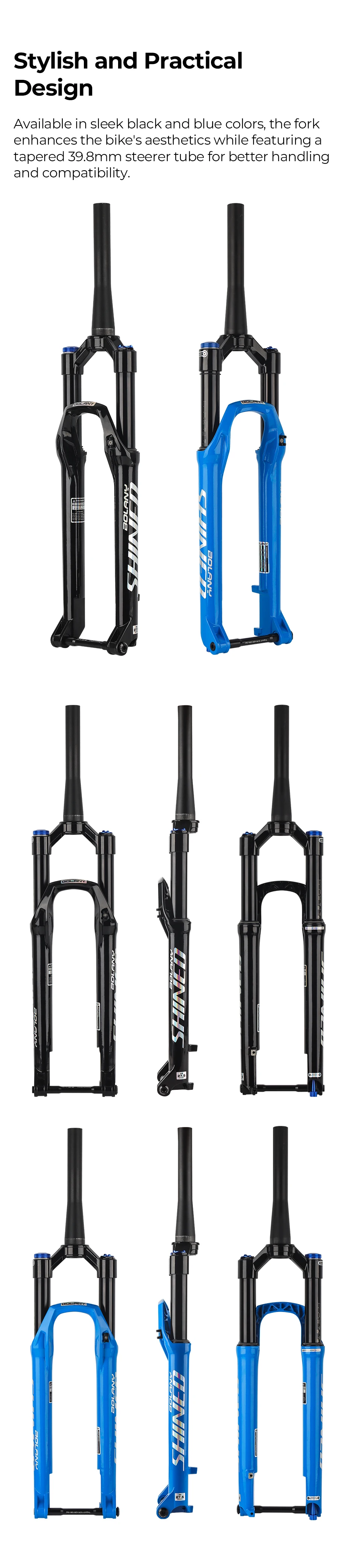 BOLANY MTB-Luftgabel 27,5 29 Zoll Luftölfederung Boost 15 x 110 Steckachse Leichte Fahrradgabel R29 Dämpfung Rückprall einstellbar – Detail 14