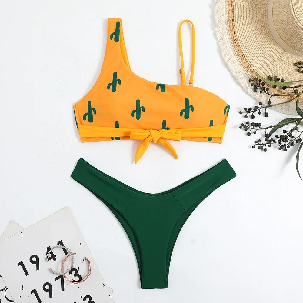

2025 Printed Thong Bikini Women Sexy Swimwear Female Braizlian Swimsuit Bathers Bathing Swimming Swim Suit Beachwear Summer