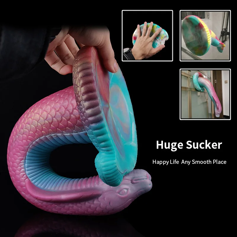 YOCY 15 Inch Long Cobra Dildo Fantasy Snake Dragon Penis Soft Liquid Silicone Sex Anal Butt Plug With Sucker For Women Men