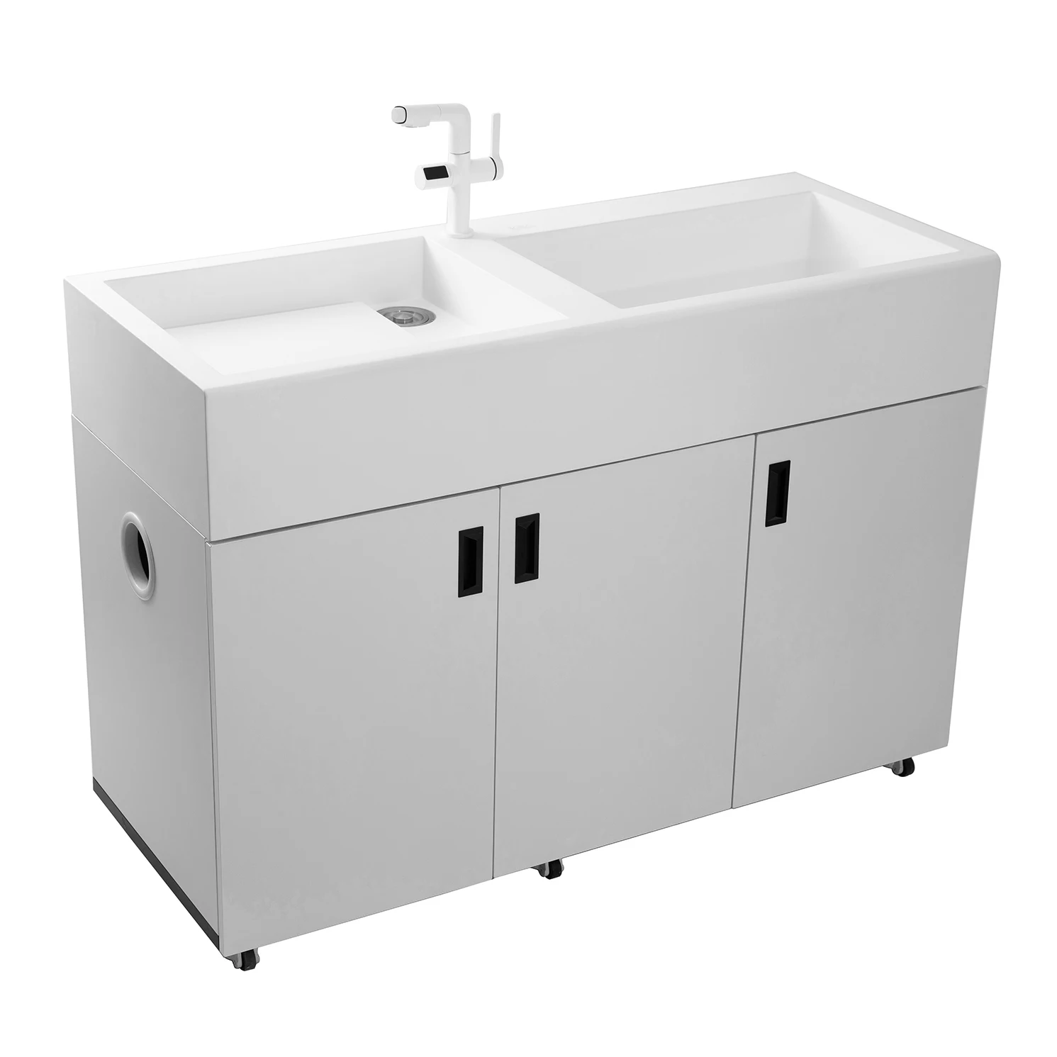 

Sustainable Pet Grooming Bath Tub Shallow Flush Pool Wide View Comfortable Artificial Stone Cat Wash Basin Gel-Coated Pet