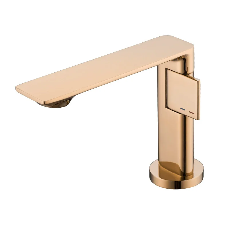 الذهب حوض للحمام صنبور رمادي رافعة واحدة الساخنة والباردة تصميم فريد كرين النحاس بالوعة خلاط أسود كروم رمادي الحنفية #2