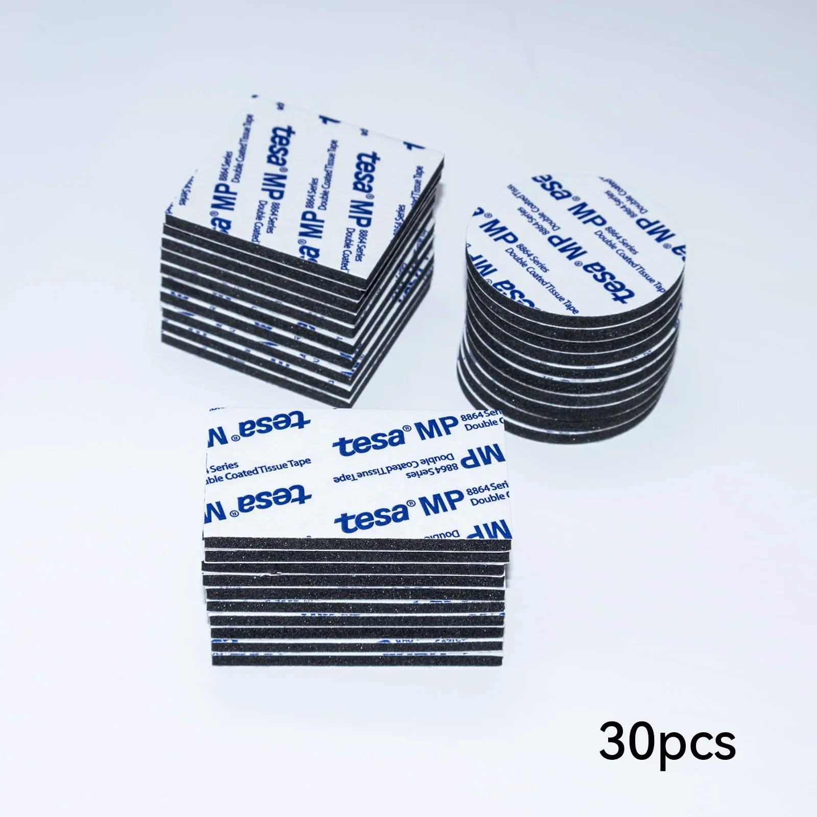 Tesa MP Double‑Sided Foam Pads Assorted Round Square Rectangle Self Adhesive Mounting Foam Tape Pads Black White for Home Office