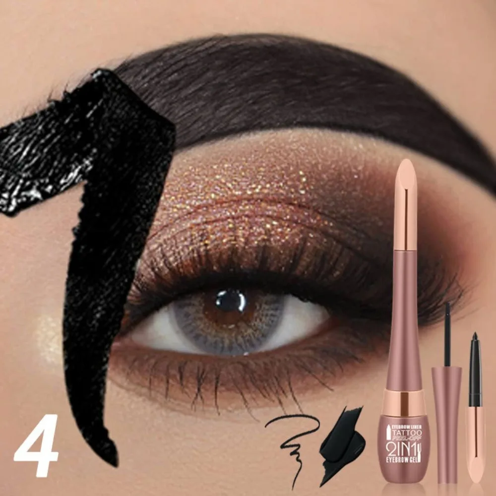 Waterdichte Tattoo Peel Off Brow Gel Wenkbrauwpotlood Set Blijvende Natuurlijke Look Tattoo Peel Off Wenkbrauw Pen Smudge-proof Wilde wenkbrauwen