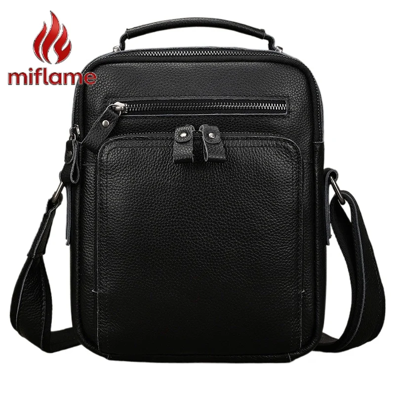 

Men's Shoulder Bag Messenger Crossbody Top Handle Bag Genuine Cowhide Leather Summer Fall Casual for Travel Work Everyday