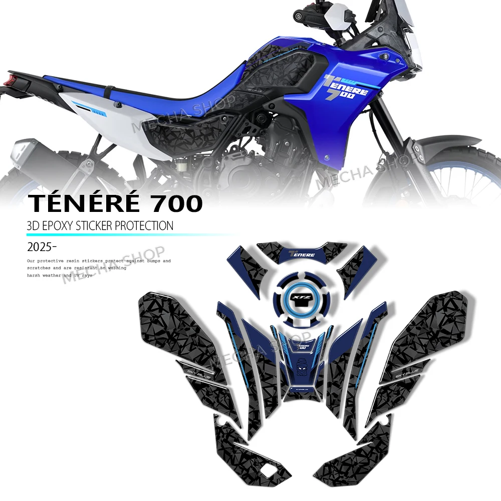 

Ténéré 700 Rally Edition 2025 Accessories 3D Epoxy Resin Sticker Tank Pad Fender Protection Kit For Tenere 700 2025