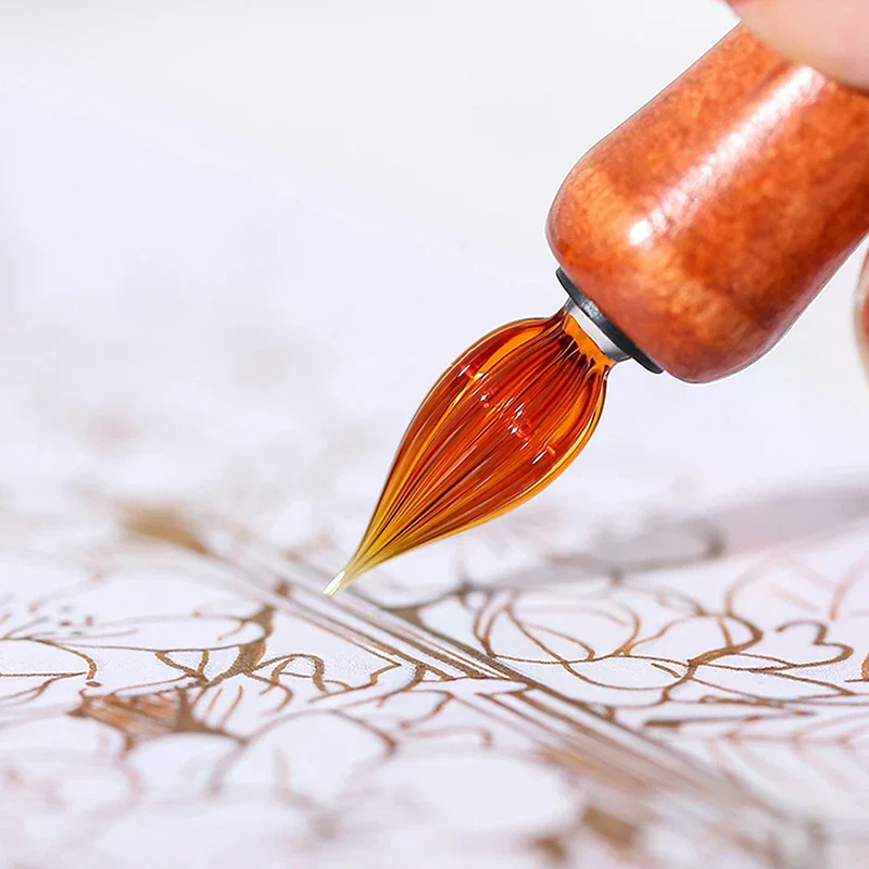 

Wooden Pole Glass Dip Pen Fountain Line Art Writing Comics Illustration/watercolor Painting Supplies