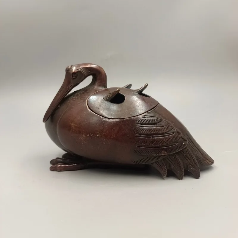 Copper home decor crafts, swan incense burner, decorative copperware