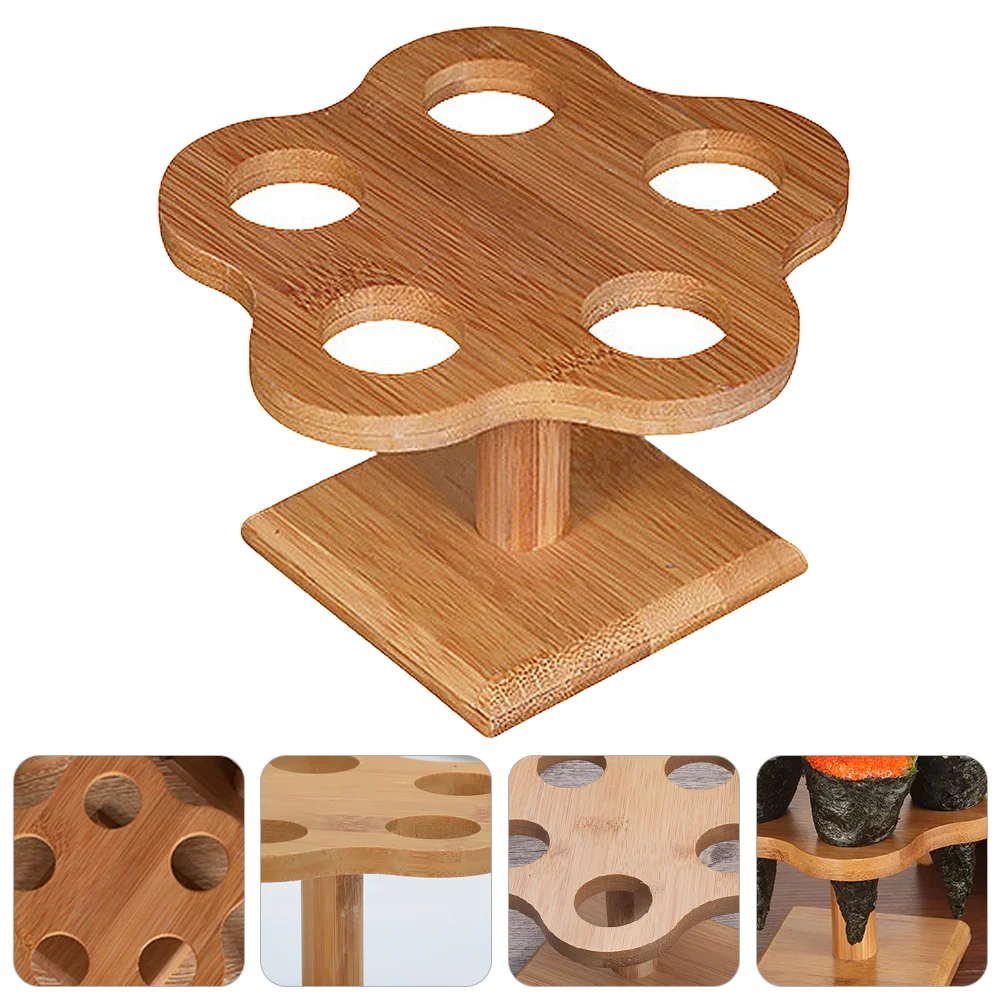 

Japanese Scroll Holder Nail-free Button Food Dish Cone Storage Rack Bracket Ice Cream Bamboo Child