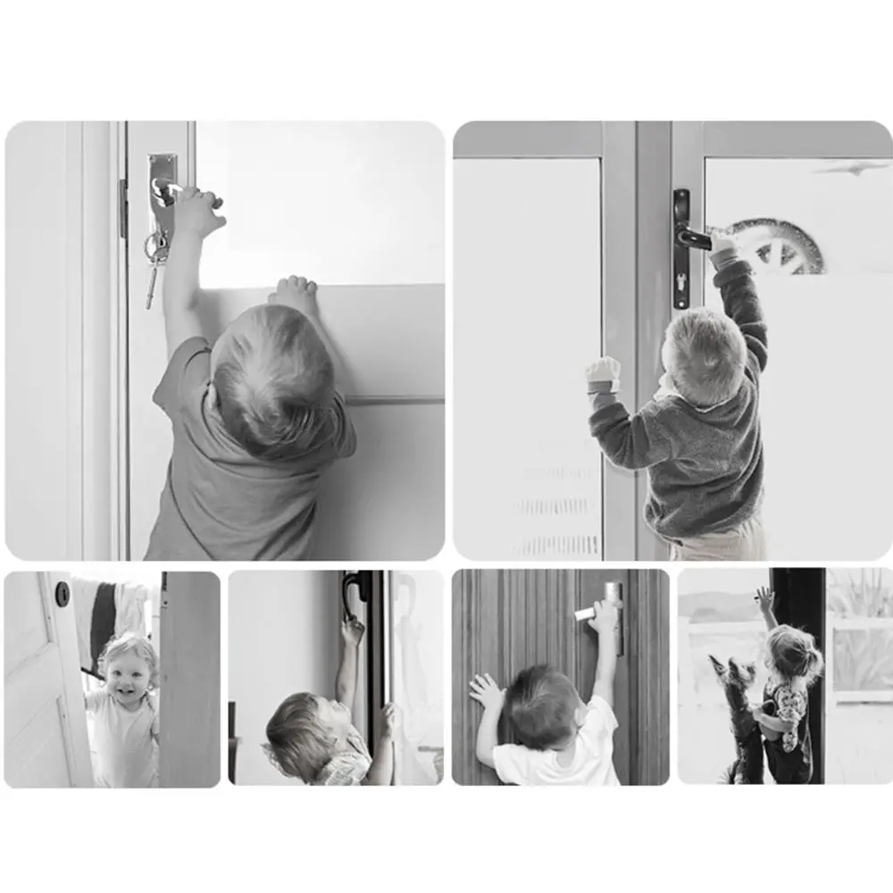 قفل يدوي مضاد للقرص، سهل التركيب، قفل باب مضاد للفتح، أقفال أمان للأطفال، معدات حماية الطفل، قفل رافعة الباب #2