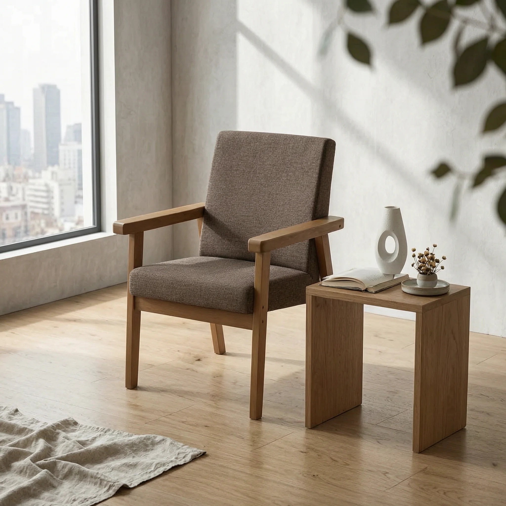Upholstered Dining Armchair With Armrests Fabric Dining Armchair Soft Padded Seat Sturdy Frame for Students, Adults