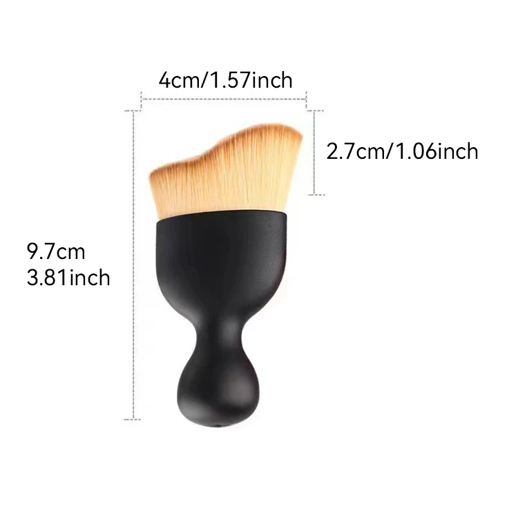Brosse de nettoyage de détail de voiture, brosse anti-poussière d'ongles en fourrure douce avec coquilles en plastique pour fentes, maquillage de beauté, outil de manucure, 1/2/3 pièces