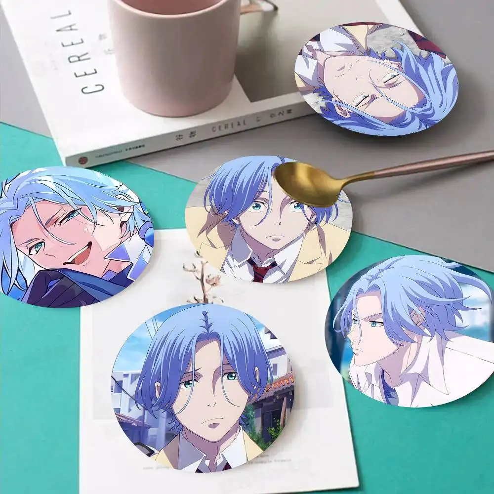 1pc Langa Hasegawa Anime Characters Wooden Coaster Colour Printing Cup Mat Home Desk Decoration Gifts