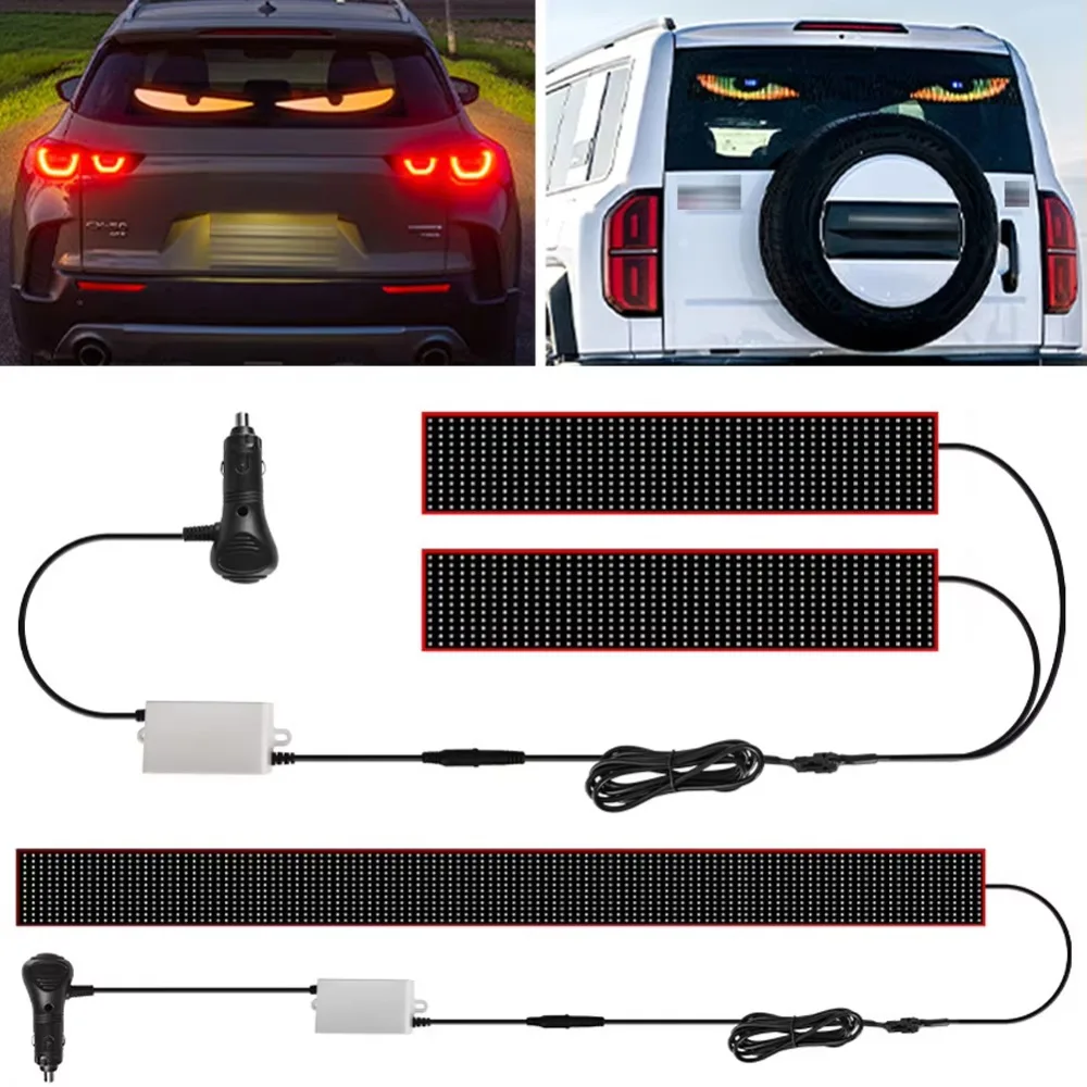 

Remote Control Truck Devil's Eye Light Colorful Flexible LED Windshield Display Multi-Mode Dynamic Demon Eye Light Car Decor