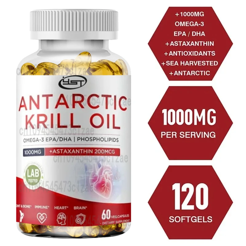 

Antarctic Krill Oil - Improve Skin, Cardiovascular Health, and Promote Blood Circulation, Krill Oil Original, Omega 3 Krill