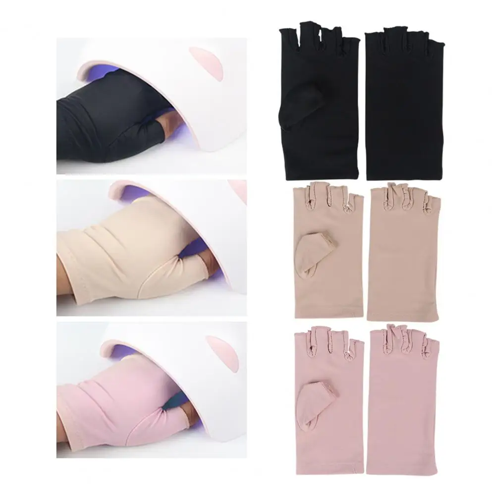 1 Pair Nail Lamp Gloves Durable 4 Colors Nail Gloves Professional UV Light Lamp Dryer Anti-UV Gloves for Salon