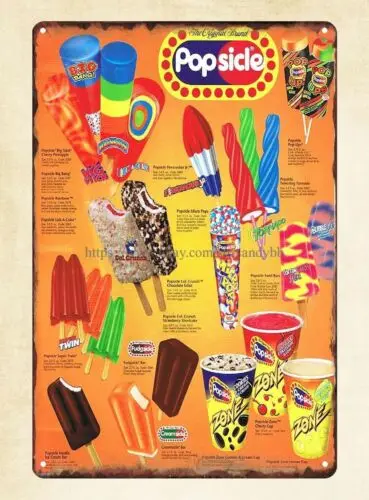 ice cream truck popsicle ad metal tin sign reproductions wall plaque sign