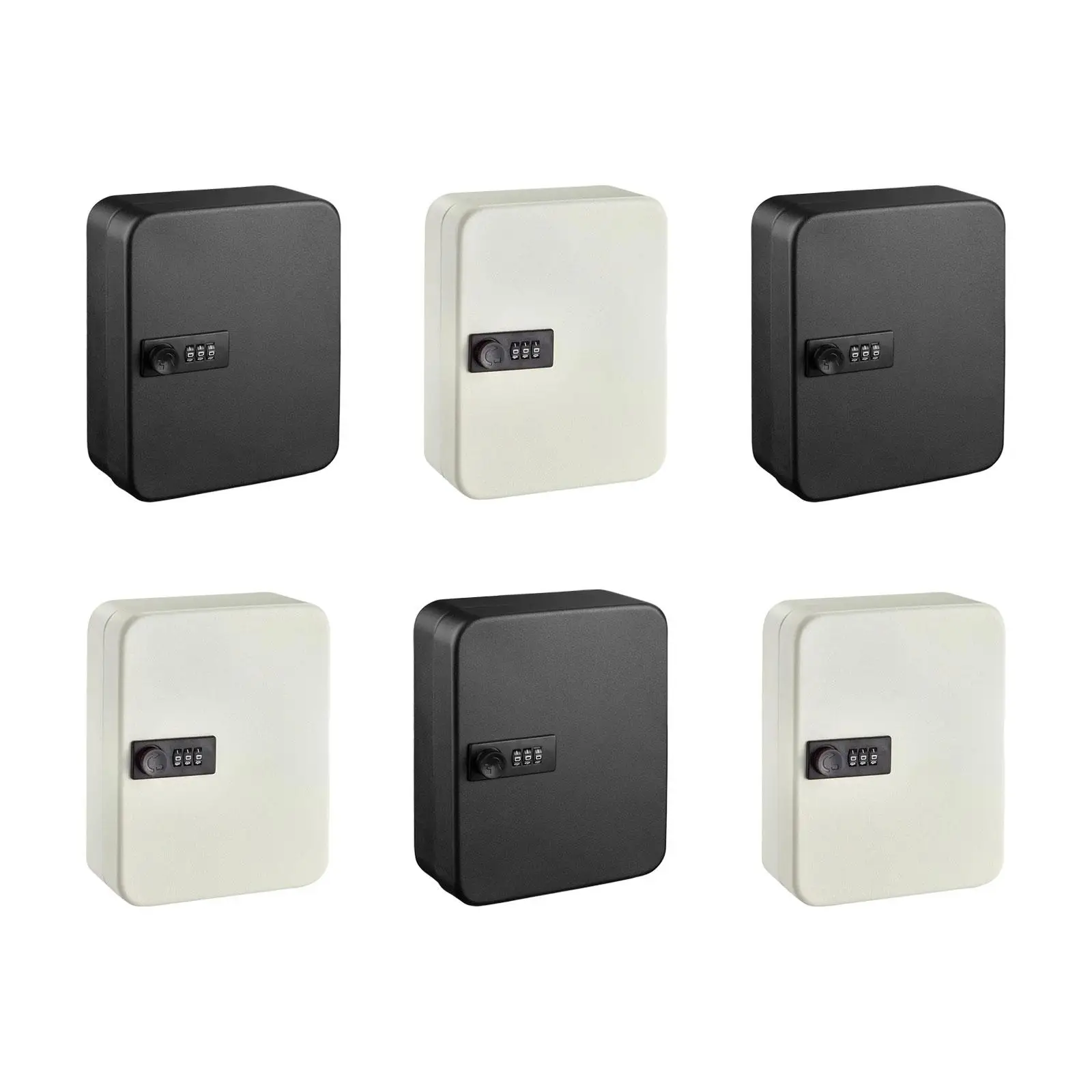 Key Storage Box with Resettable Code Iron Lockable Case for Room Keys Access Security