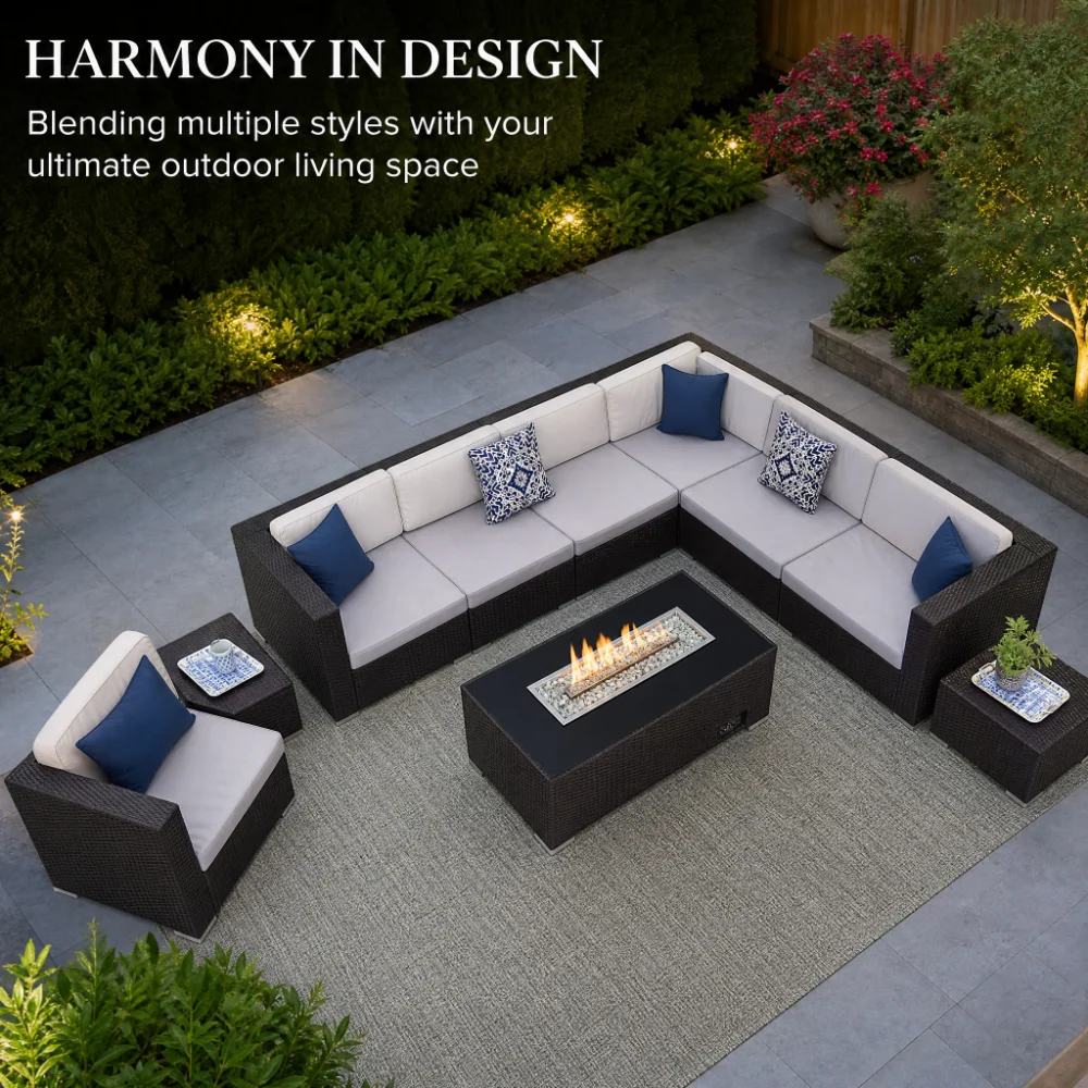 10-Size Patio Chair Cushion Covers - Windproof Water-Resistant, Replacement Slipcovers