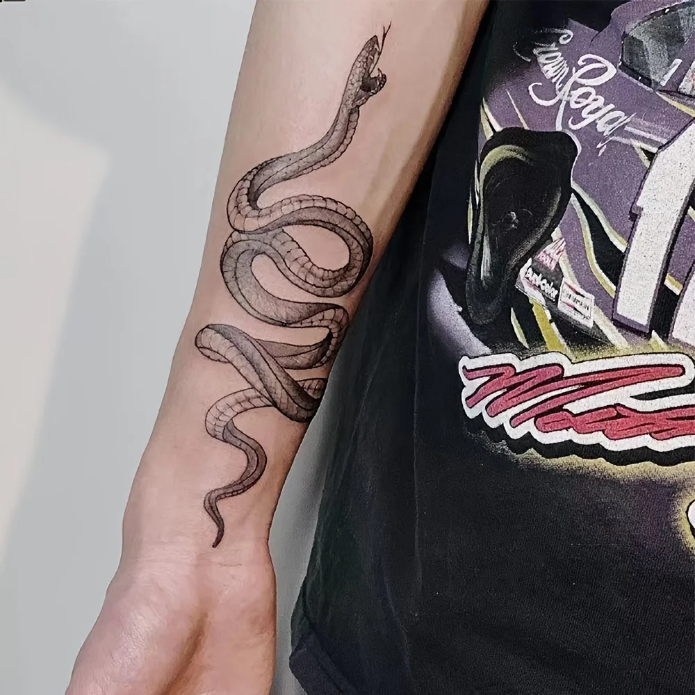 

6 large herbal tattoo stickers, waterproof and wear-resistant, with realistic effects, for temporary tattooing