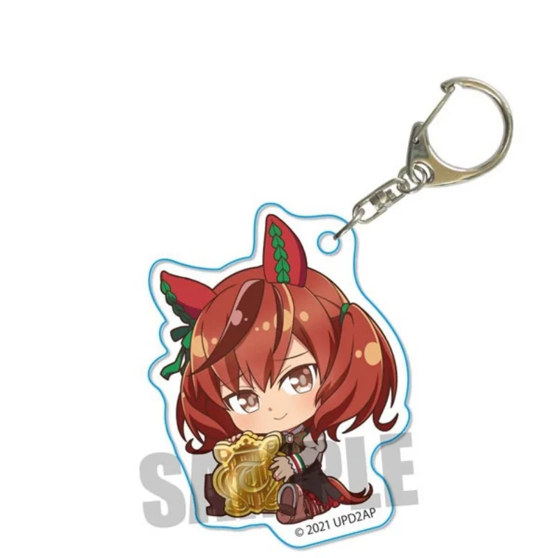 Anime Pretty Derby mini cute schoolbag hanger gift sitting posture acrylic keychain Q version keychain Acrylic key ring keychain