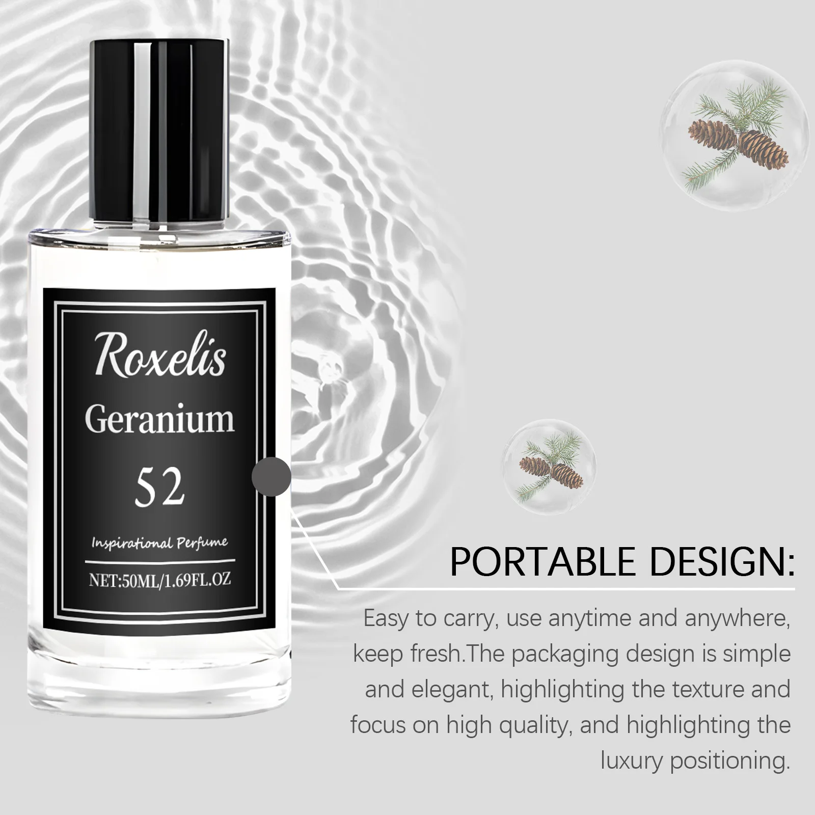 Roxelis geranium eau de cologne för män elegant blomdoft_voghion.com