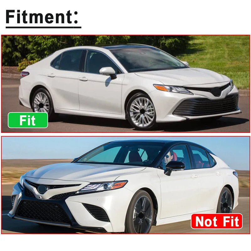 

A72Q-Bright Black Horn Side Door Rearview Mirror Cover Trim Shells Cap Replacement Accessories For Toyota Camry 2018-2023