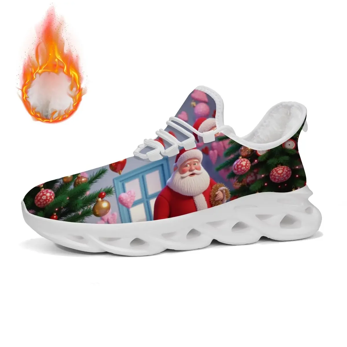 

Christmas Cute Women's Shoes Lace Up Flats Men Shoes Men's Sneakers Mesh Breathable Tennis Sports Shoe Athletic Male Sneakers