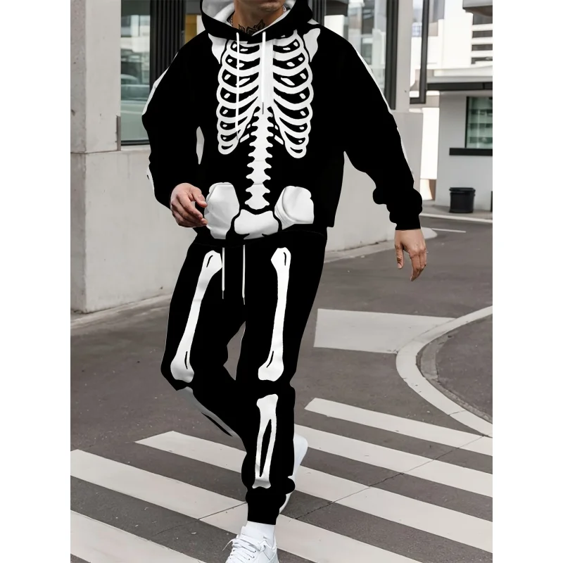 

Sweatshirt and Joggers Skull 3D Printed Hooded Sweatshirt and Sweatpants Sets Winter Casual Sweatshirt Sets Knit Winter Sets