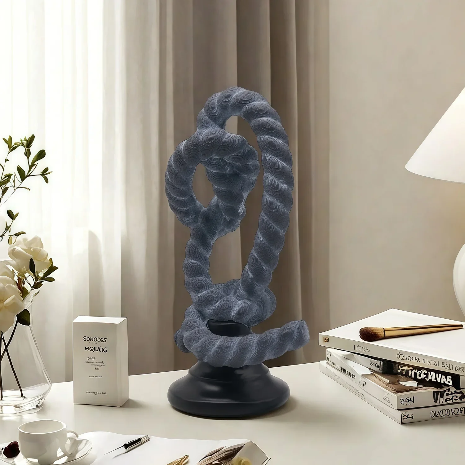 *&S Knot Statue Modern Minimalist Decorative Rope Knot Figurine Resin Art Sculpture Home Decor Decoration