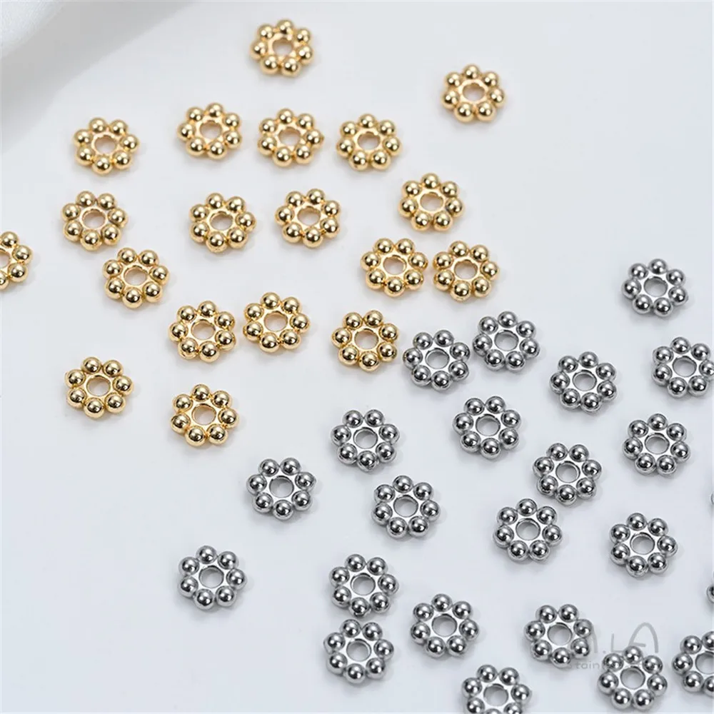 Titanium Steel Snowflake Spacer Plum Blossom Spacer Bead Spacer Handmade DIY Beaded Spacer Bracelet Necklace Jewelry Material