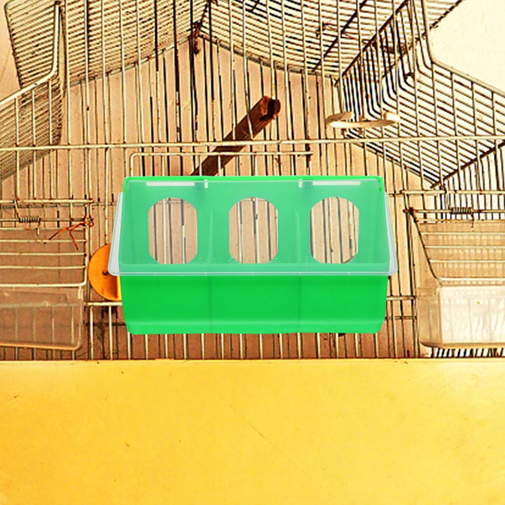 

2pcs Food Holder Cage Feeder Bowl Parrot Feeding Container Hanging Bird Cage Double Girds Pet Bird Feeder Bowl For Parrots