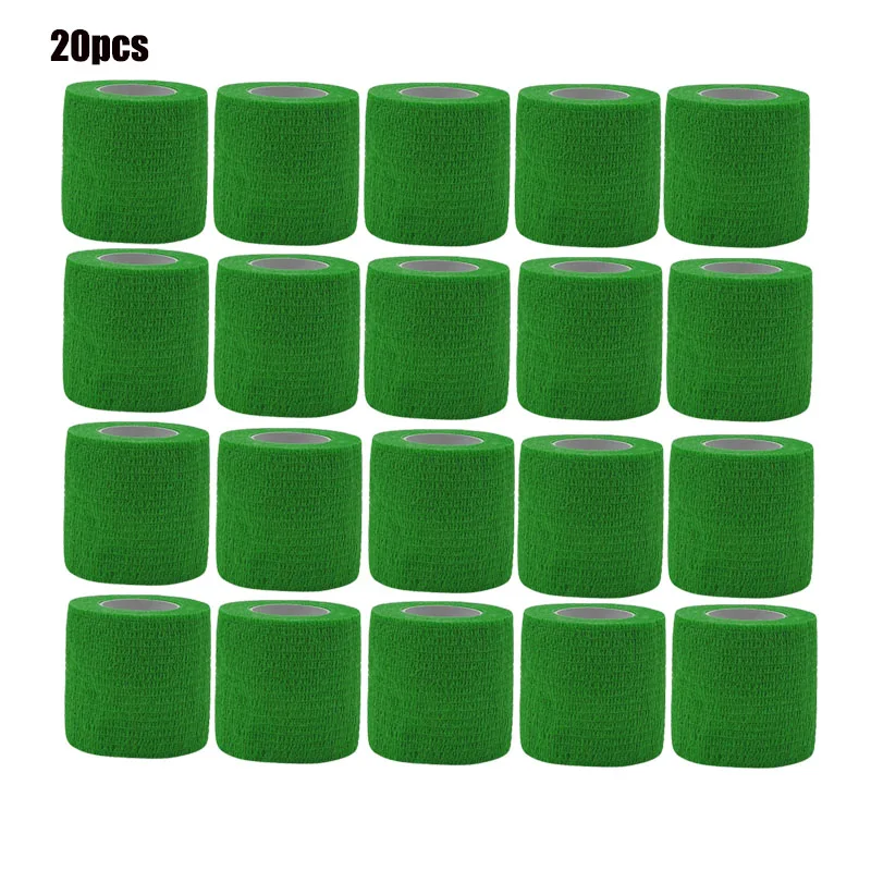 3/6/20PCS Green Sports Self Adhesive Elastic Bandages Anti-slip Athletic Nonwoven Disposable Waterproof Elastic Gauze Bandages