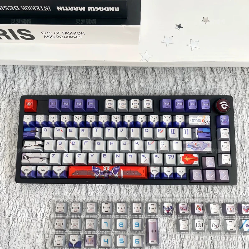 133 Keys Metallic Paint PBT Keycaps,Cherry Profile Dye-Sub Mecha Style Custom GMK Keyboard Caps For MX Mechanical Keyboards