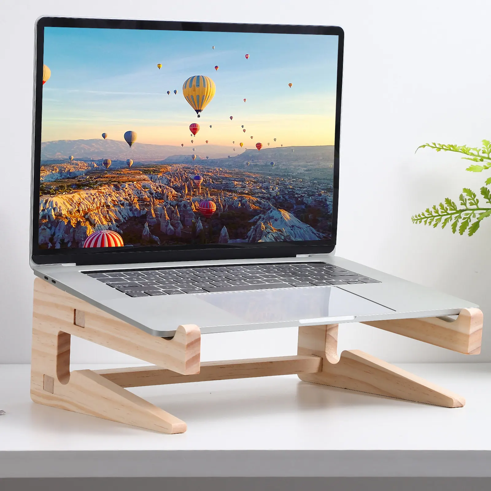 

Wooden Laptop Stand Riser Heat Dissipation Ergonomic Laptop Holder Storage Rack Desk Bed Tablet Stand Comfortable Posture