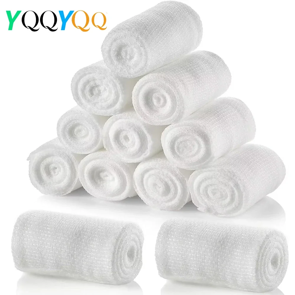 1/3/5/6Roll Expandable Bandage for Fixing Wound Dressings - Easy To Use Cotton Gauze Rolls for Hand Wrap Dressing Ankles & Knees