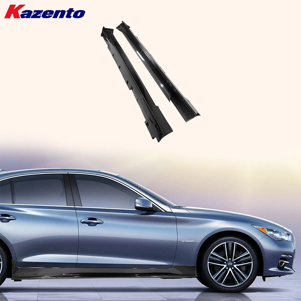 

Боковые юбки из углерода в стиле KZ с заменой широкой линии для Infiniti Q50 2013-2024 гг.