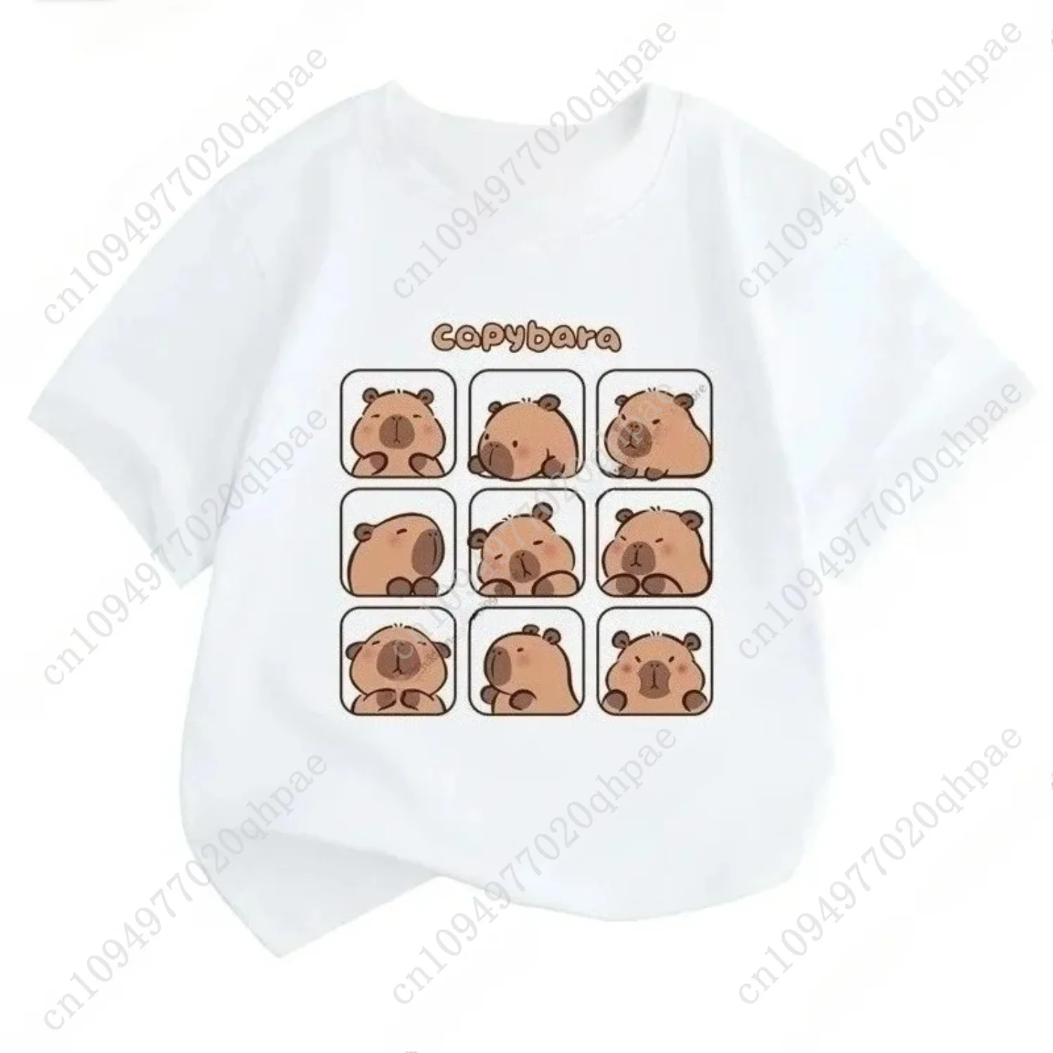 T-shirt met manches courtes pour enfants, nouvelle-tendance d' finans, indruk Capibara, mango, comfortabel, polyvalent, pour garç