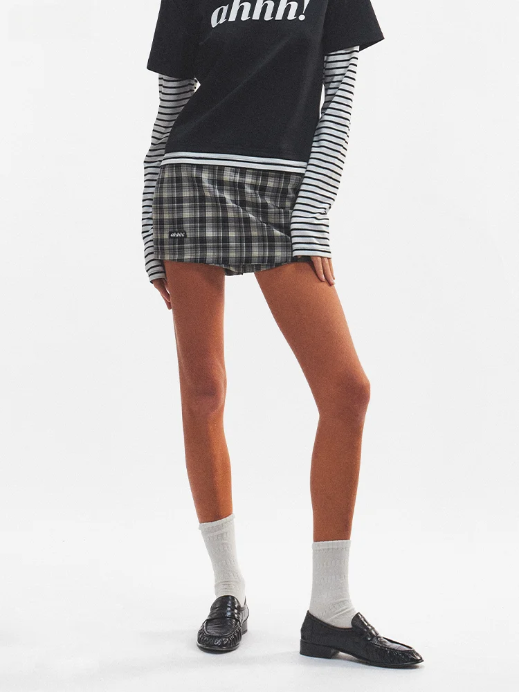 

Retro American Low Waist Casual Slim Cheered Color Blo Embroidered Logo Zipper Ultra ort Skirt Pants for Young Women