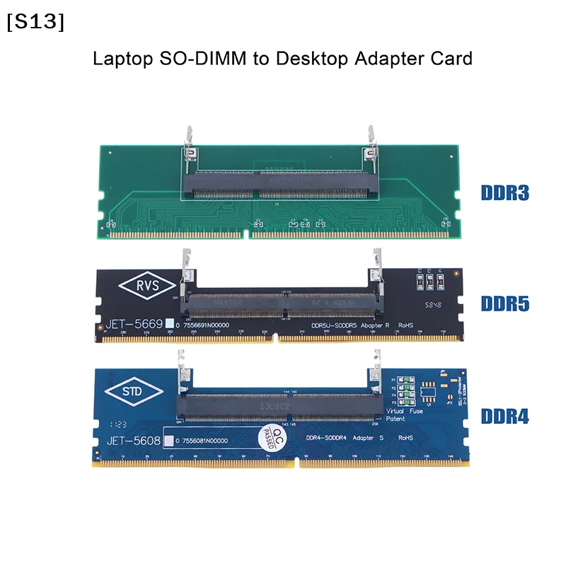 DDR3 DDR4 DDR5 Laptop SO-DIMM to Desktop Adapter Card Converter Memory RAM Connector Adapter[Q]Q@