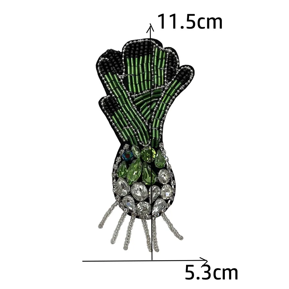 Handmade Cactus Plant,coconut tree, cabbage Bead Sequin Sew on Patches Applique Badge Craft for Clothes Trousers Bag Accessories