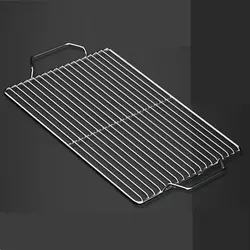 Stainless Steel 304 Food Grade BBQ Charcoal Grate Barbecue Grill Wire Grid Mesh Net with Two Handles for Handy Use