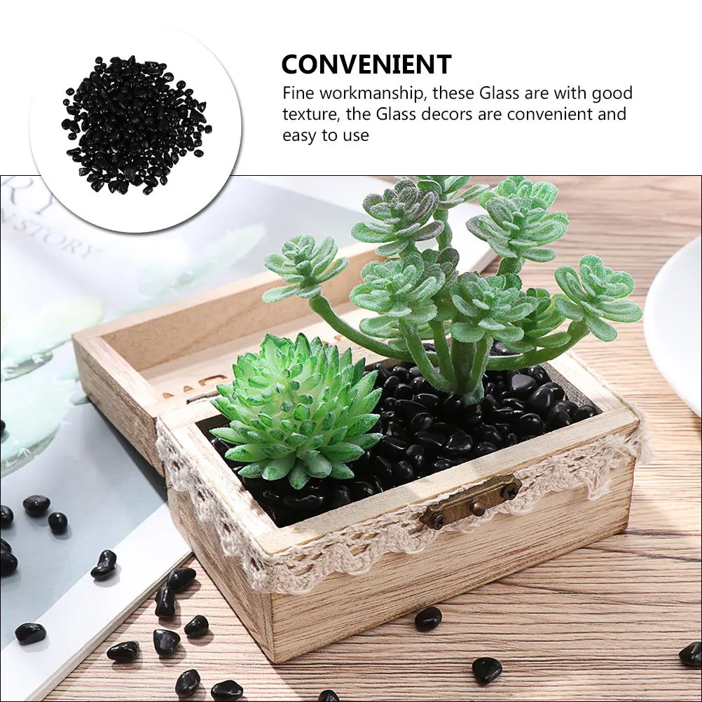 

Black Pearl Substrate Glass Decor for Aquarium Smooth Polished Fish Tank Gravel Rocks Premium Aquascaping Sand Decorative