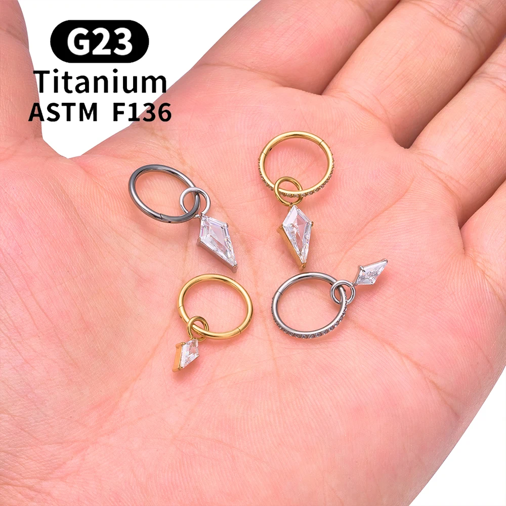 ASTM F136 Titan Birnenherz Kite CZ Drape Rook Ohrring 16G Clicker Hoop Knorpel Tragus Conch Lobe Helix Piercing Schmuck – Detail 18
